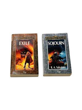 Forgotten Realms RA Salvatore Dark Elf Lot 2 Vol 2 Exile & Vol 3 Sojourn PB Book